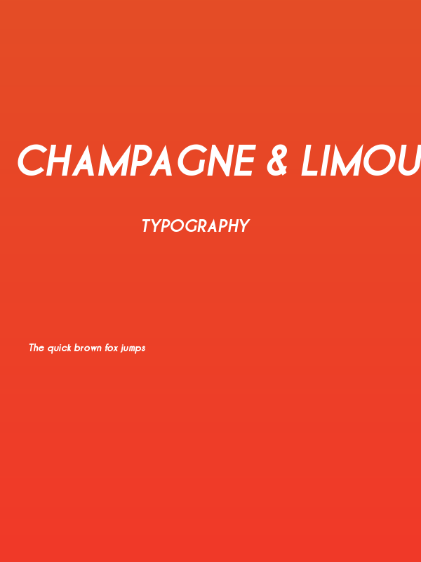 Champagne & Limousines Thick Bold Italic Poster