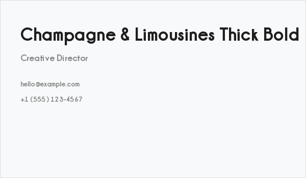 Champagne & Limousines Thick Bold Business Card