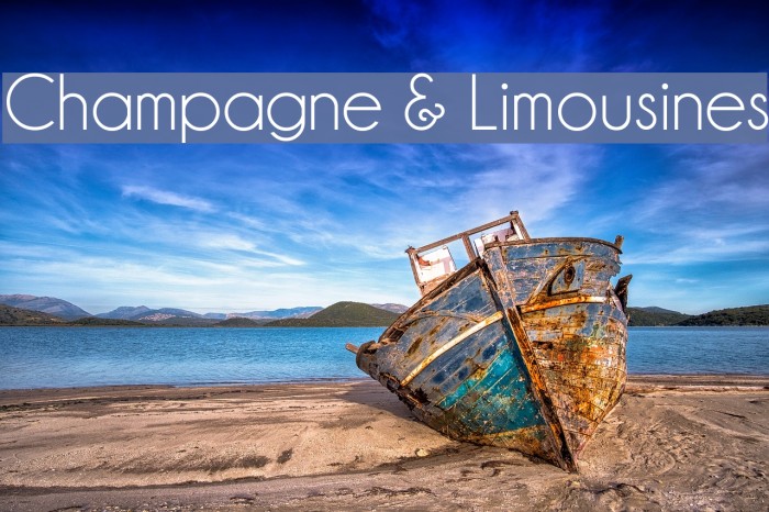 Champagne & Limousines Font examples