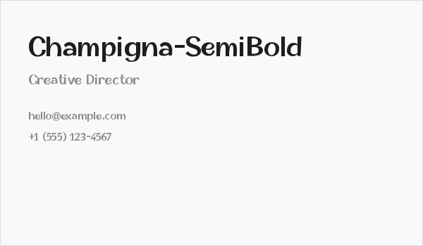 Champigna-SemiBold Business Card