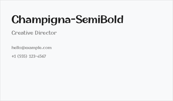 Champigna-SemiBold Business Card