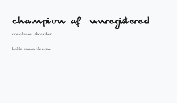 Champion AF [unregistered] Business Card