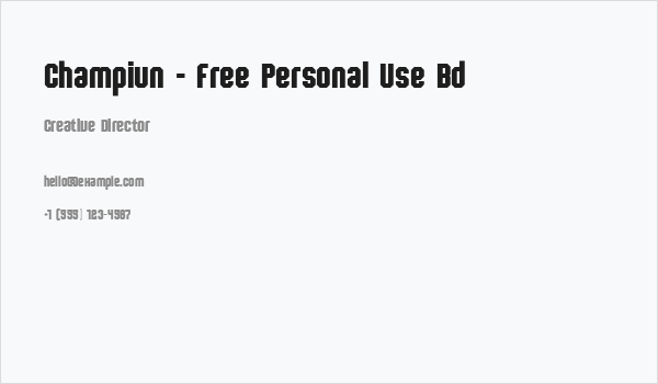 Champiun - Free Personal Use Bd Business Card