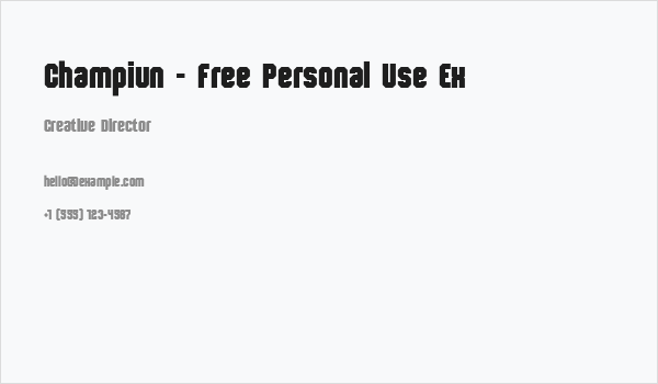 Champiun - Free Personal Use Ex Business Card
