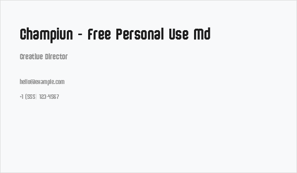 Champiun - Free Personal Use Md Business Card