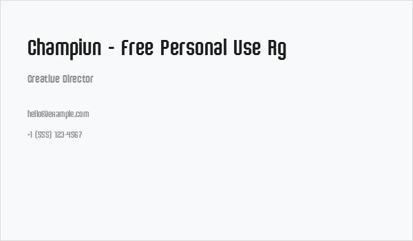 Champiun - Free Personal Use Rg Business Card