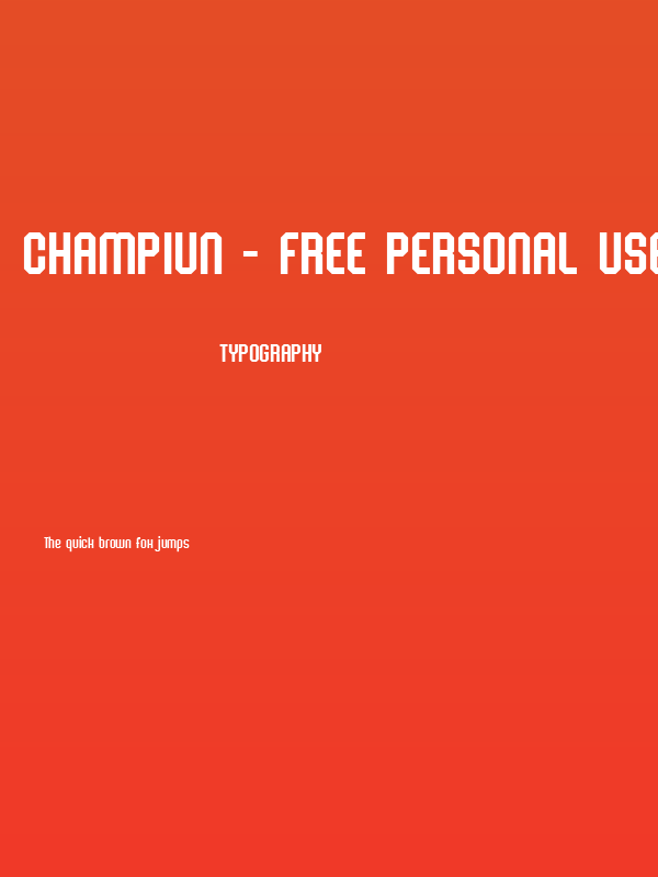 Champiun - Free Personal Use Rg Poster