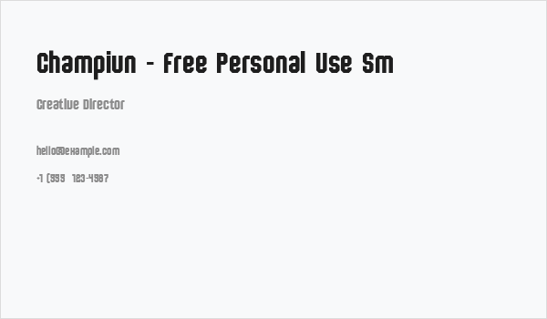 Champiun - Free Personal Use Sm Business Card