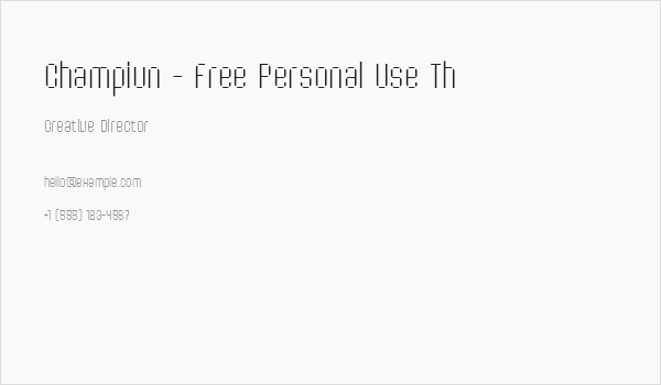 Champiun - Free Personal Use Th Business Card