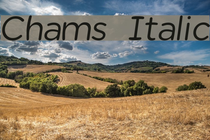 Chams Italic Font examples
