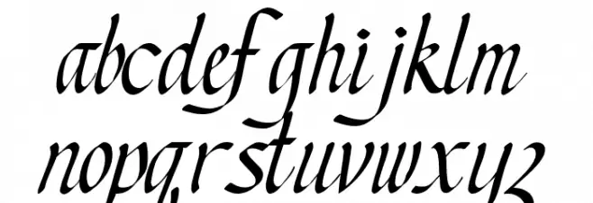 Chancery Cursive Schriftart Kleinbuchstaben
