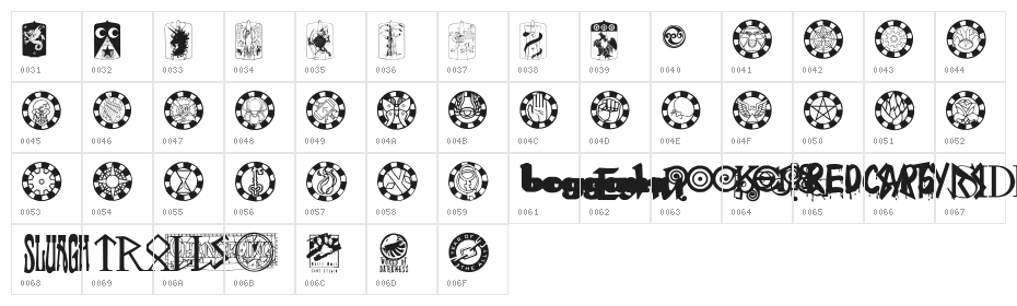 Changeling Dingbats Character Map
