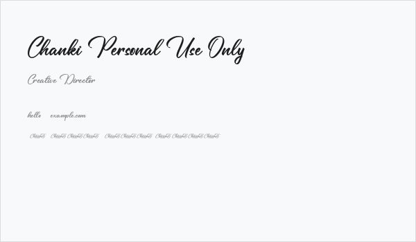 Chanki Personal Use Only Business Card