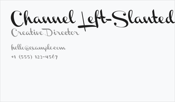 Channel Left-Slanted Business Card