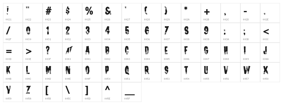 Channel Tuning JL Character Map