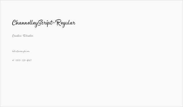 ChannelleyScript-Regular Business Card