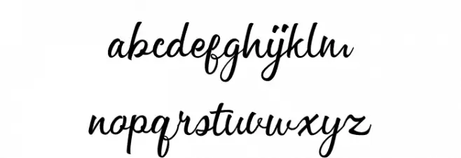 ChannelleyScript-Regular Schriftart Kleinbuchstaben