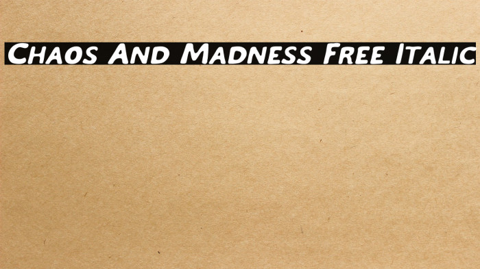 Chaos And Madness Free Italic Example 2