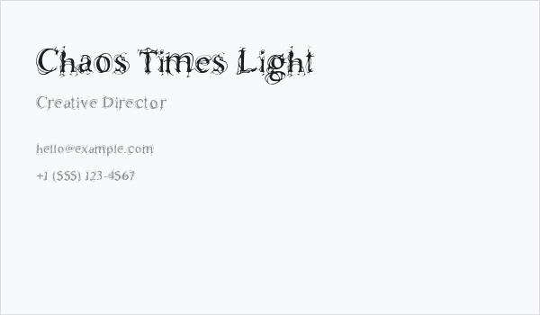 Chaos Times Light Business Card