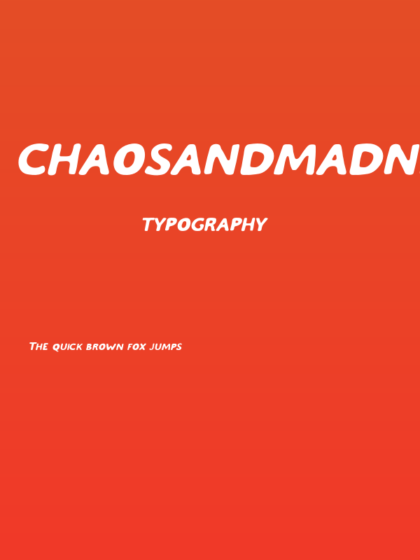 ChaosAndMadnessFree-Italic Poster