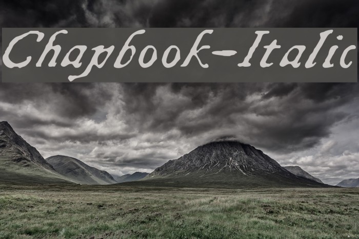 Chapbook-Italic Font examples
