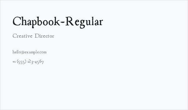 Chapbook-Regular Business Card