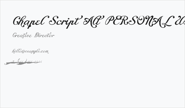 Chapel Script Alt PERSONAL USE Business Card