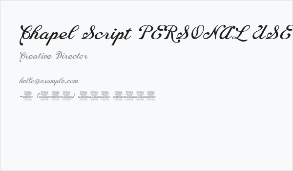 Chapel Script PERSONAL USE Business Card