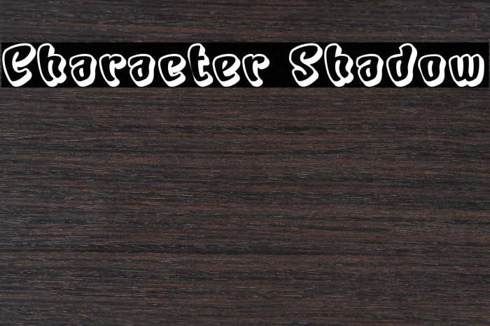 Character Shadow Schriftart examples