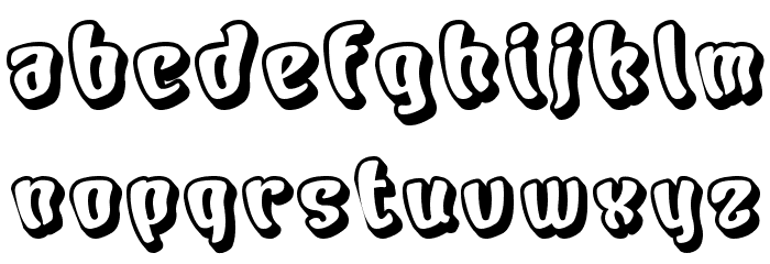 Character Shadow Schriftart Kleinbuchstaben