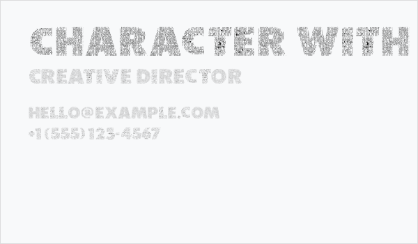 Character with Text Regular Business Card