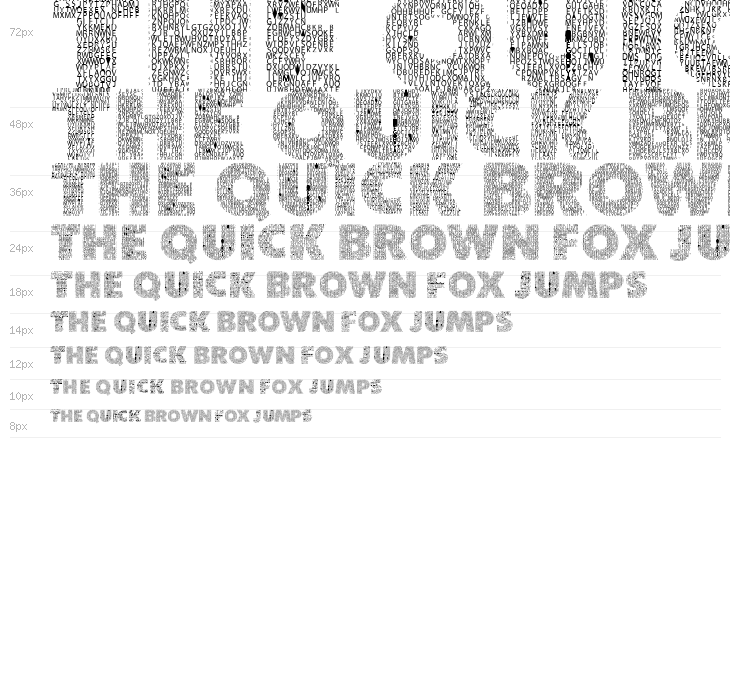 Character with Text Regular Waterfall