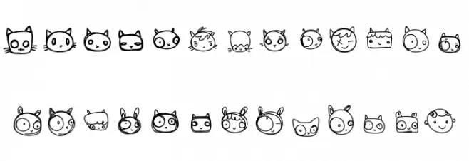 CharacterCats Шрифта ВЕРХНИЙ