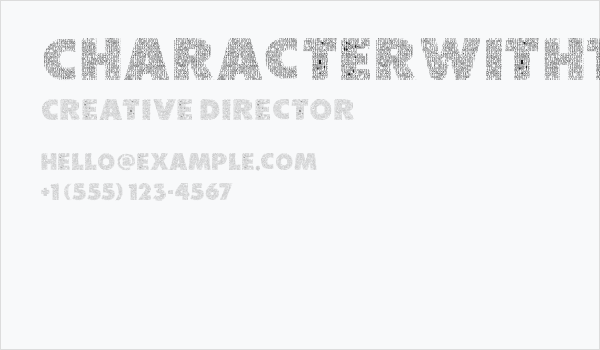 CharacterwithText-Regular Business Card
