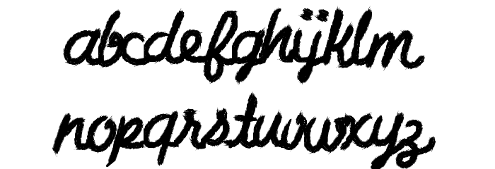 CharcoalScript Font LOWERCASE