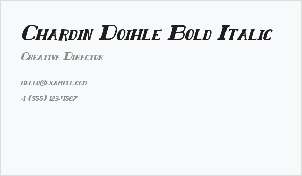 Chardin Doihle Bold Italic Business Card