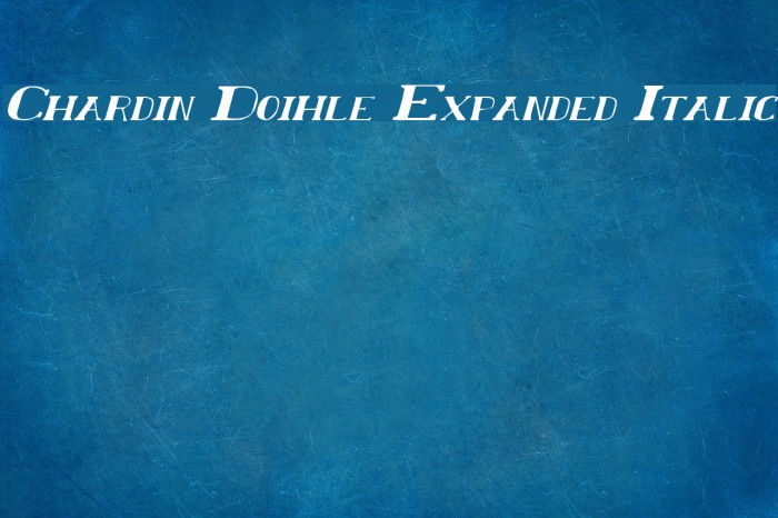 Chardin Doihle Expanded Italic Font examples
