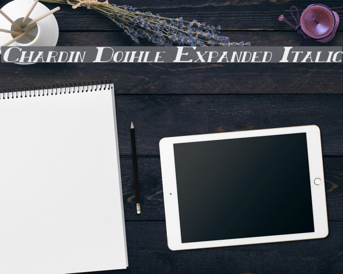 Chardin Doihle Expanded Italic Font examples