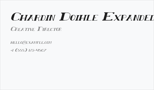 Chardin Doihle Expanded Italic Business Card