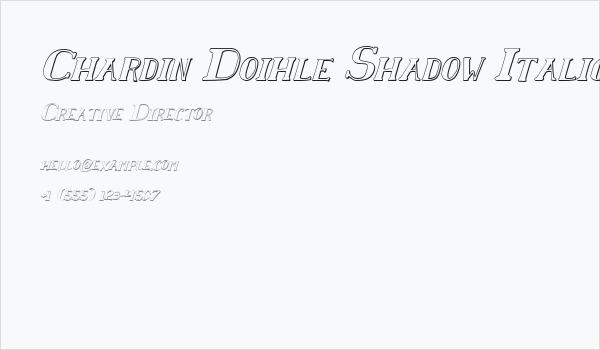 Chardin Doihle Shadow Italic Business Card