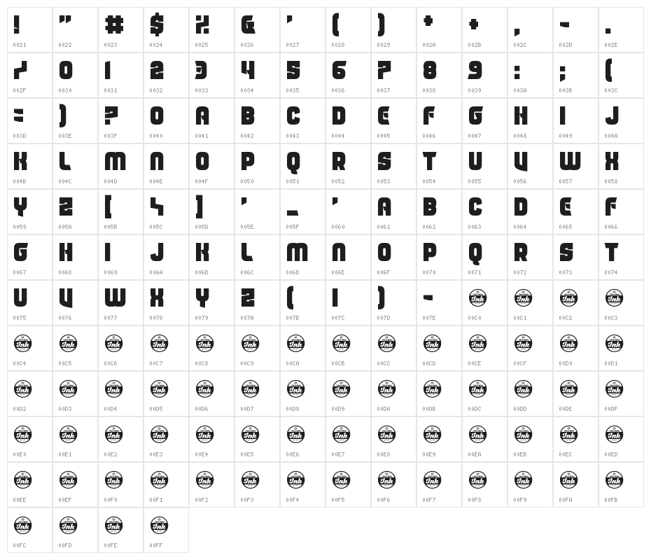 Charge Off Character Map