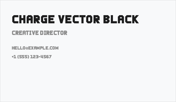 Charge Vector Black Business Card