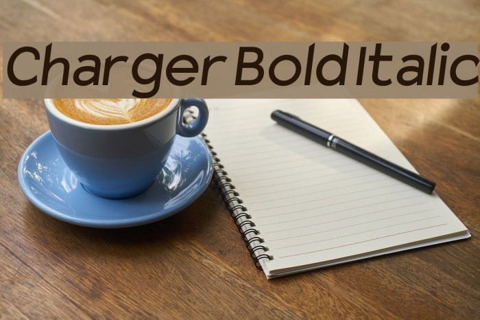 Charger Bold Italic Font examples