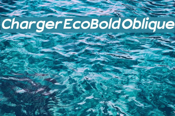 Charger EcoBold Oblique Font examples