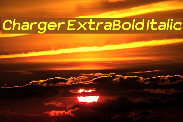 Charger ExtraBold Italic Font examples