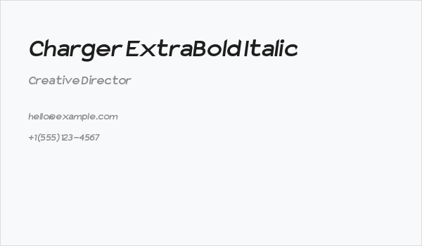 Charger ExtraBold Italic Business Card