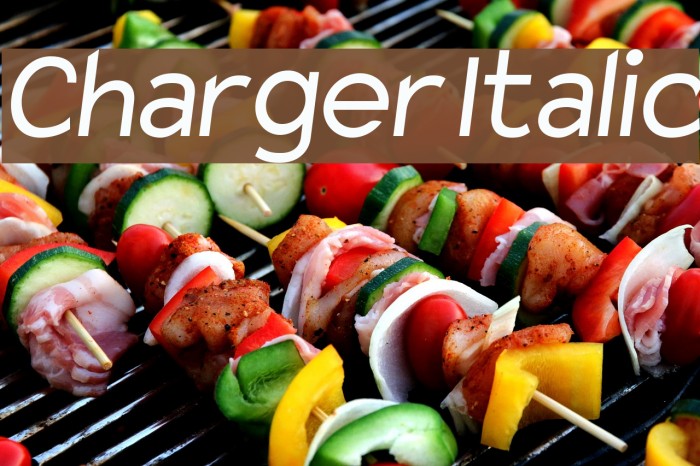 Charger Italic Font examples