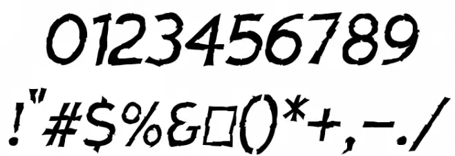 Charger Mayhem Oblique Font OTHER CHARS