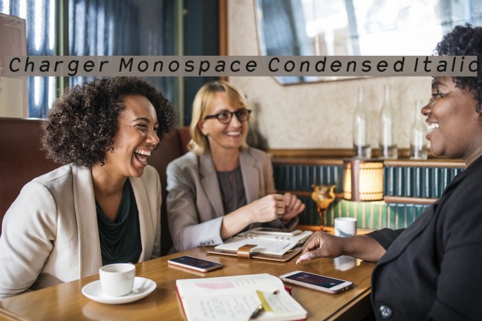 Charger Monospace Condensed Italic Font examples
