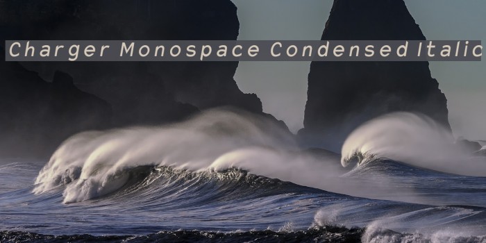 Charger Monospace Condensed Italic Font examples